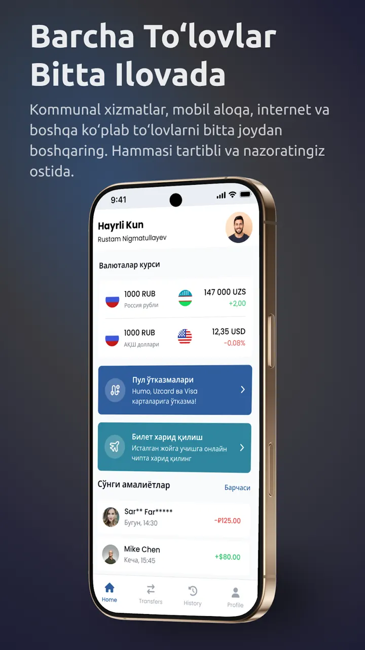 HamyonPay ilovasi smartfonda